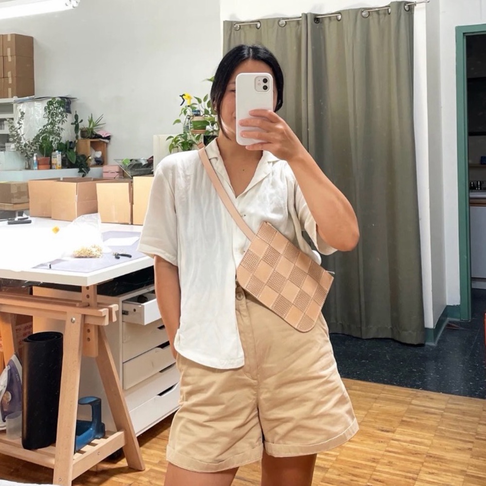 Natural Leather Crossbody Bag